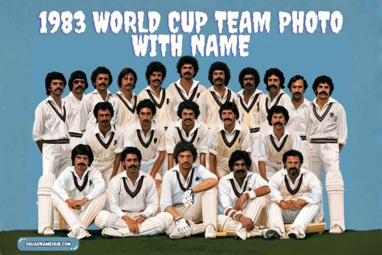 1983 world cup team photo with name